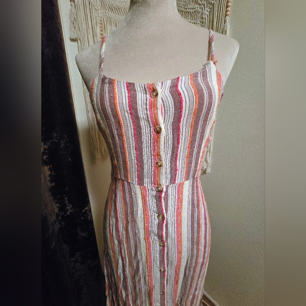 Harper Heritage Button Down Striped Maxi Dress - Picture 8 of 9
